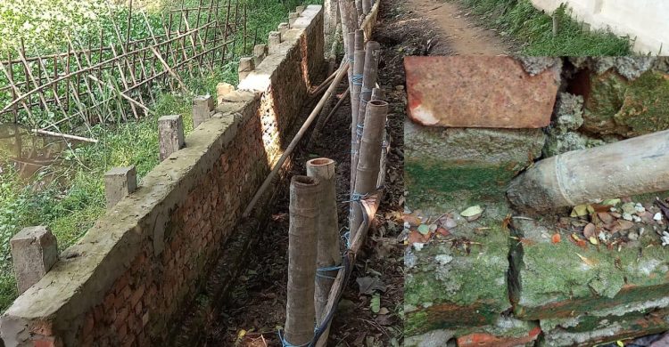 ওসমানীনগরে গার্ডওয়াল নির্মাণের পর ফাটল