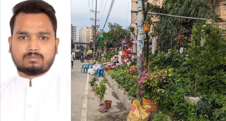 ফুটপাত দখল, নার্সারি বসিয়ে ছাত্রলীগ নেতার চাঁদাবাজি