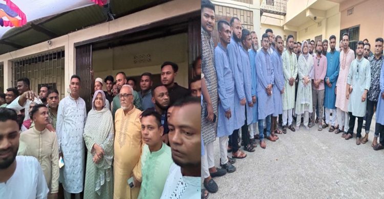 ঈদের শুভেচ্ছা বিনিময়ে ইলিয়াস আলীর বাড়ীতে নেতাকর্মীদের ঢল