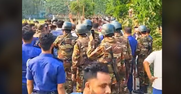 ওসমানীনগরে মাইকে ঘোষণা দিয়ে দু’পক্ষের সংঘর্ষের আহবান, নিয়ন্ত্রনে সেনাবাহিনী